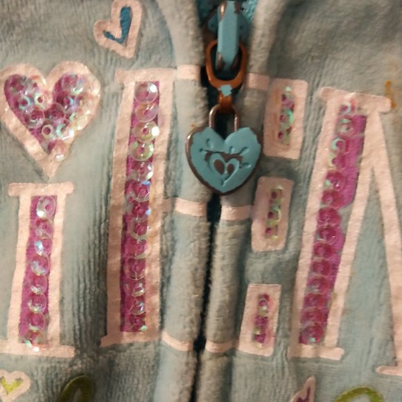 JUSTICE GIRLS AQUA SWEATJACKET.... EUC - Picture 4 of 11